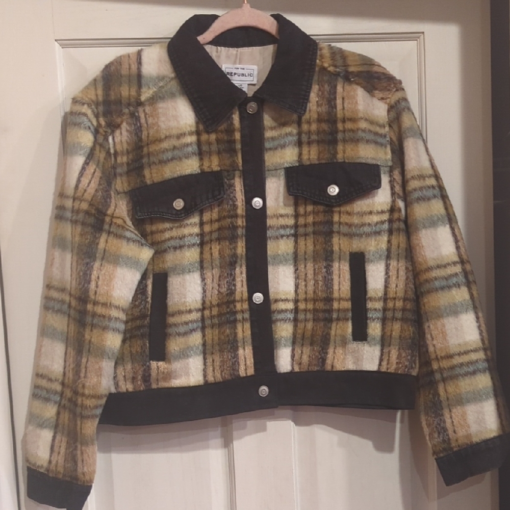 For The Republic Beige and Black Jacket